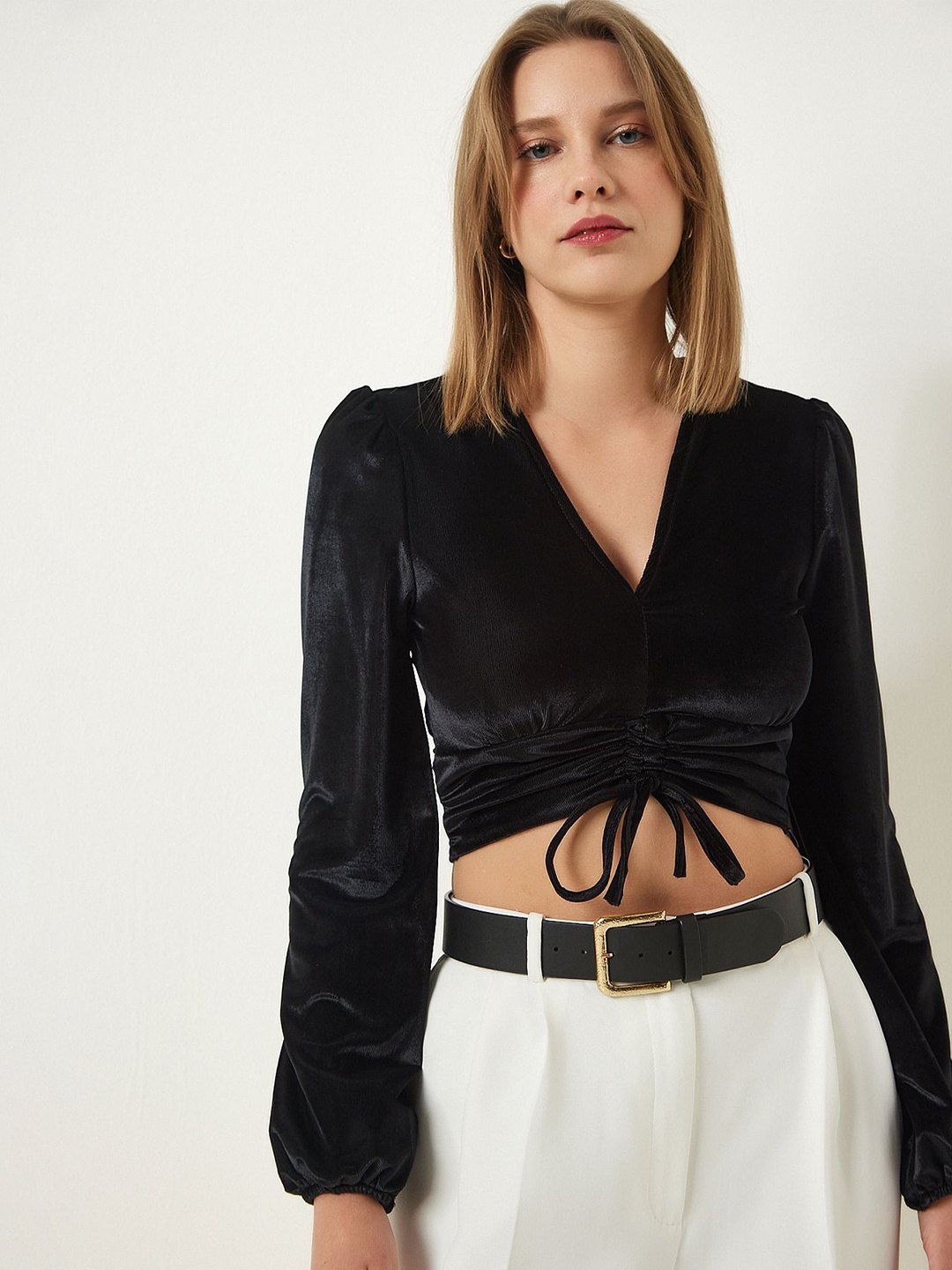 

Happiness istanbul Puff Sleeve Crop Top, Na