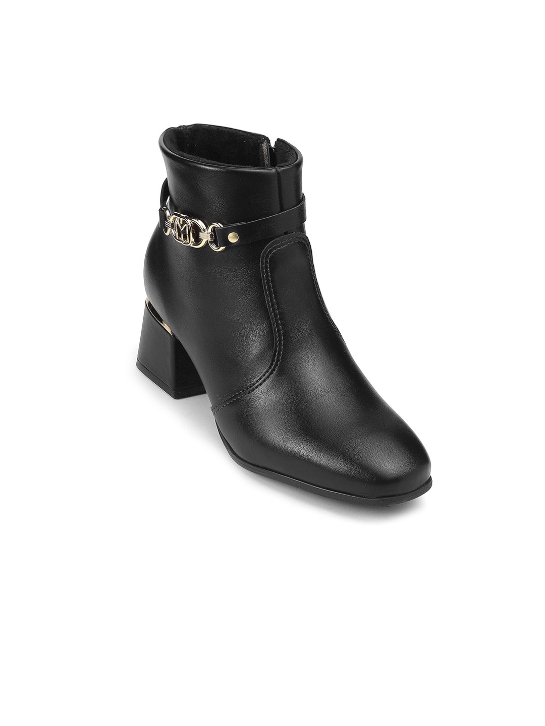 

MODARE Women Mid-Top Block Slip-On Boots, Black