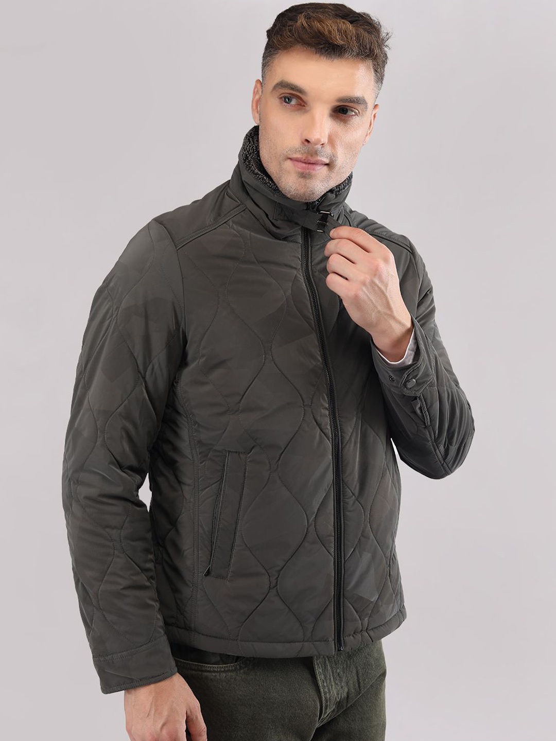 

LURE URBAN Men Camouflage Outdoor Puffer Jacket, Grey