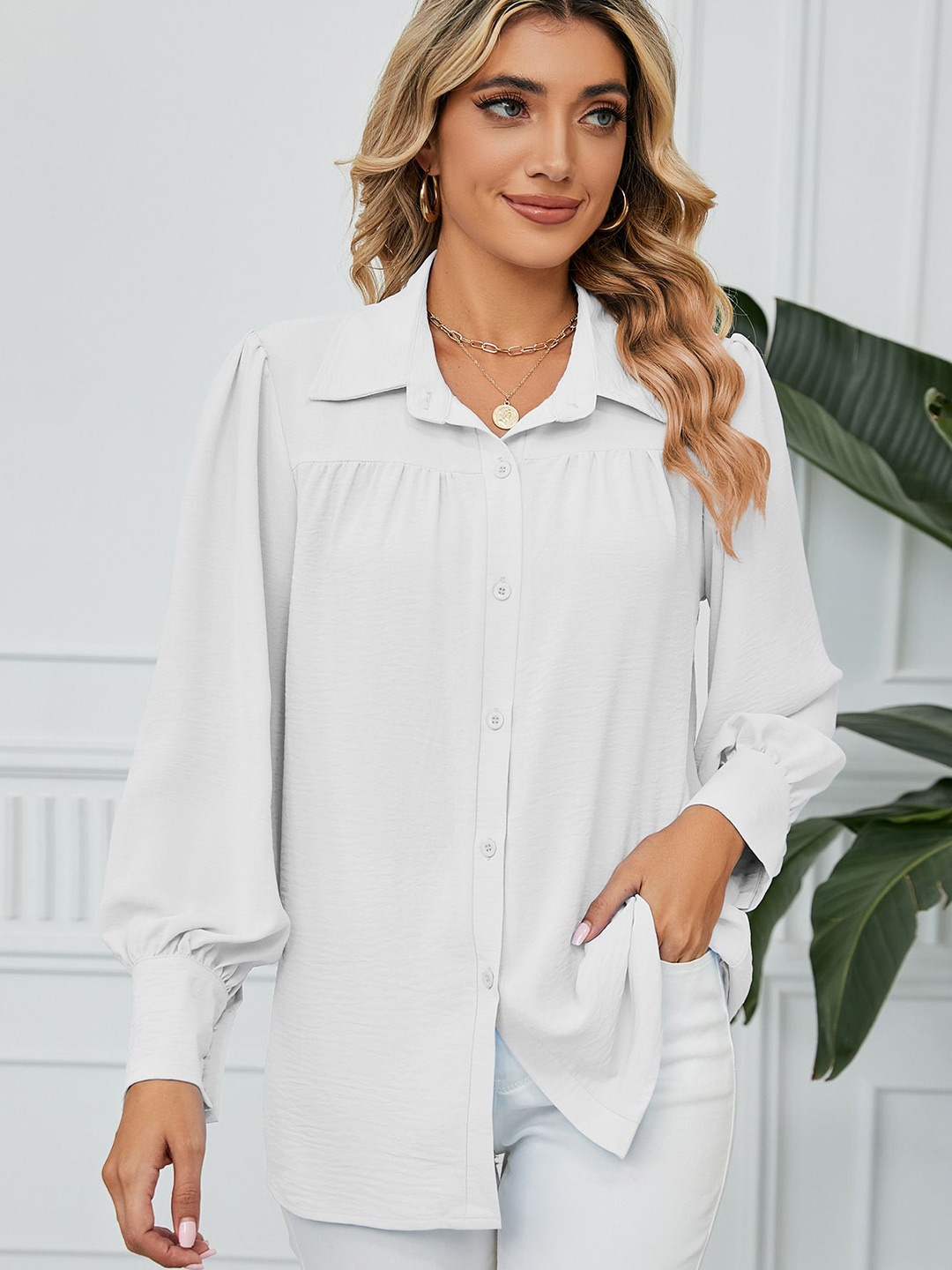 

StyleCast Women Opaque Casual Shirt, White