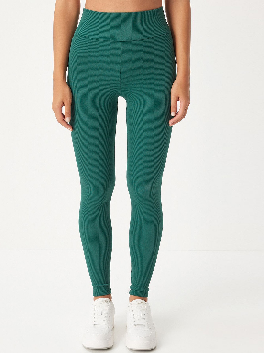 

Happiness istanbul Women High Rise Ankle Length Tights, Green