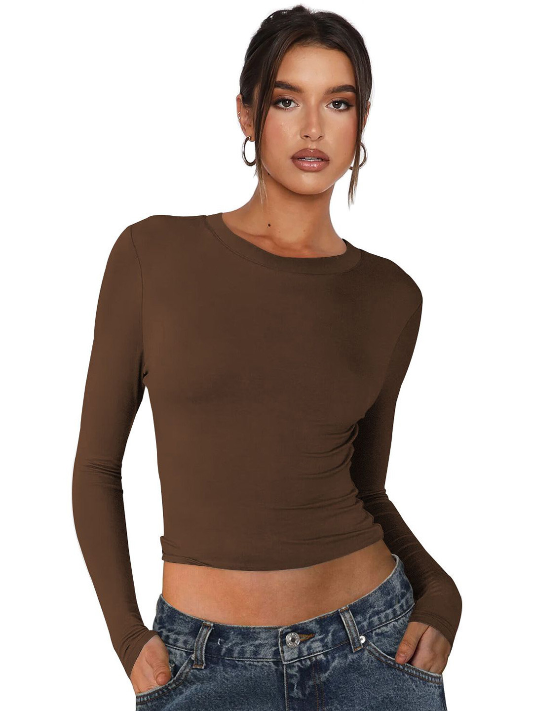 

HERE&NOW Print Tank Top, Coffee brown