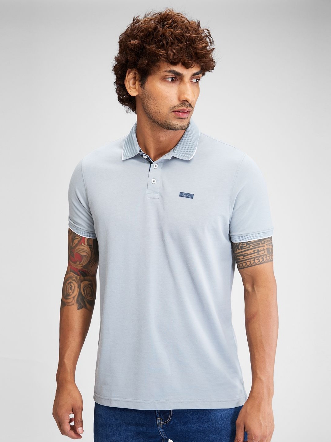 

SPYKAR Men Polo Collar Slim Fit T-shirt, Grey