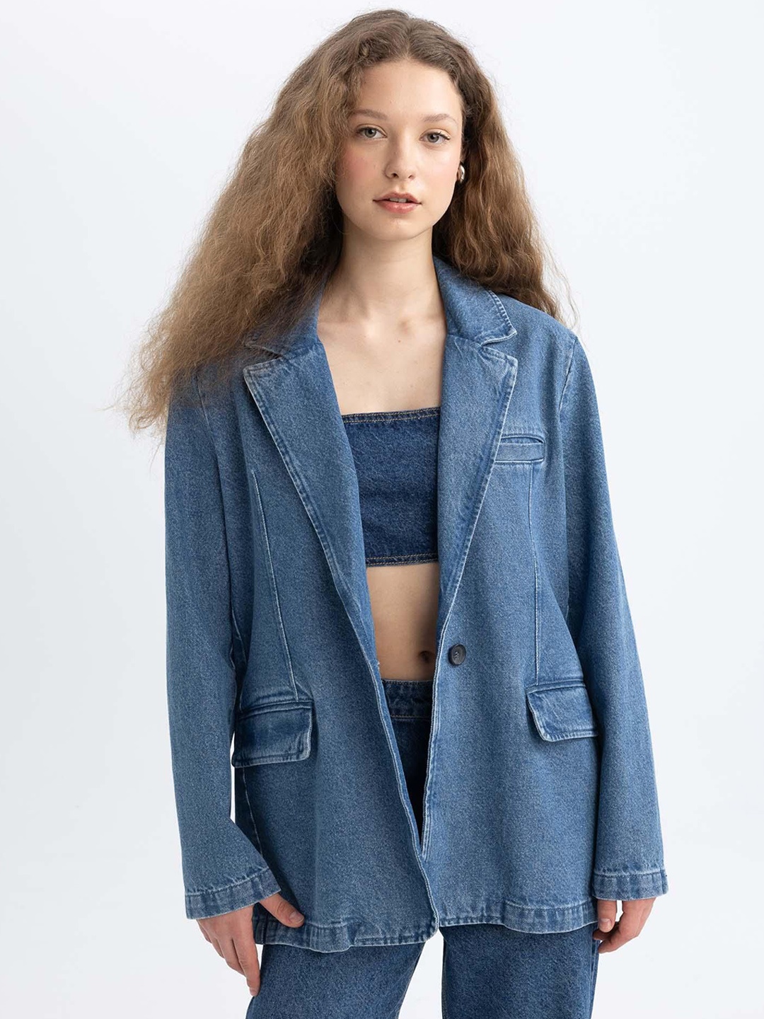

DeFacto Women Washed Crop Quilted Jacket, Na