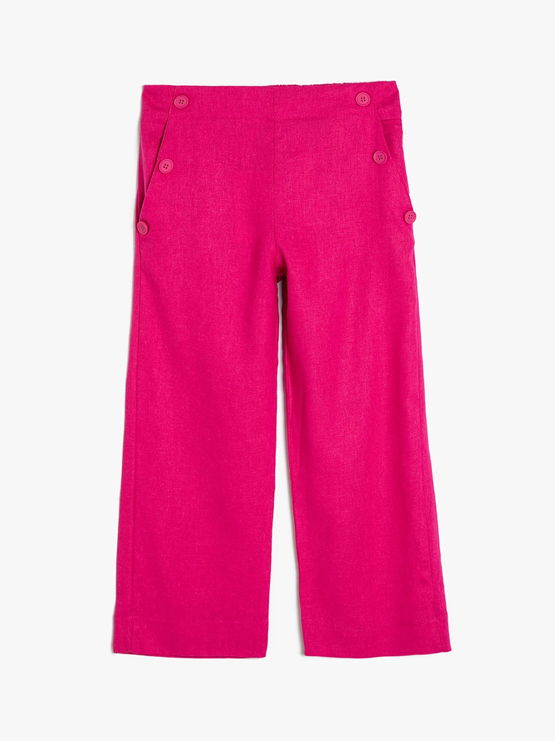 

Koton Girls Mid-Rise Culottes Trousers, Fuchsia