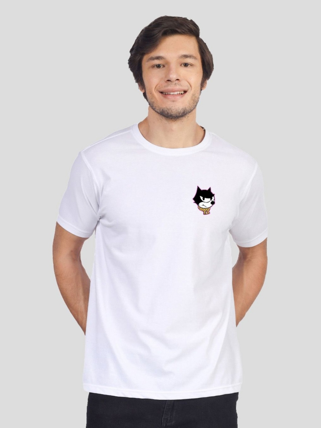 

Greylongg Men Printed Applique T-shirt, White