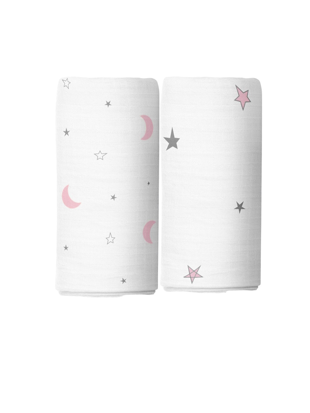 

The White Cradle Infants Set Of 2 Printed Pure Organic Cotton Swaddles
