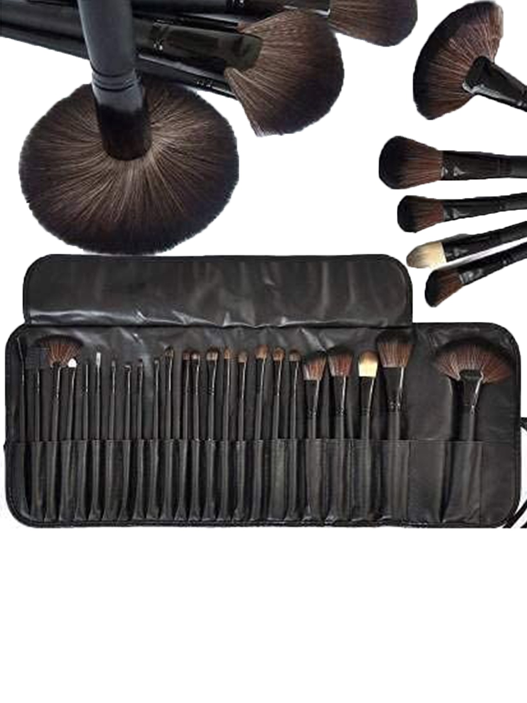 

YELGO Set Of 24 Makeup Brush Set With Pouch, Black