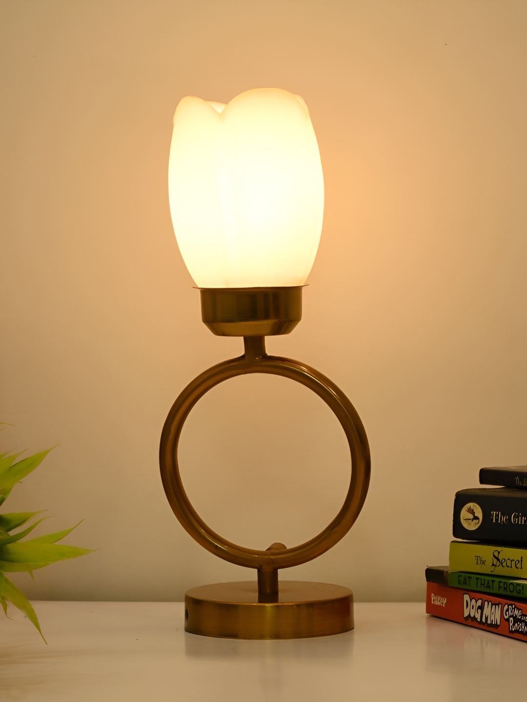

Afast Orange Glass Contemporary Table Lamp With Adjustable Cord, White