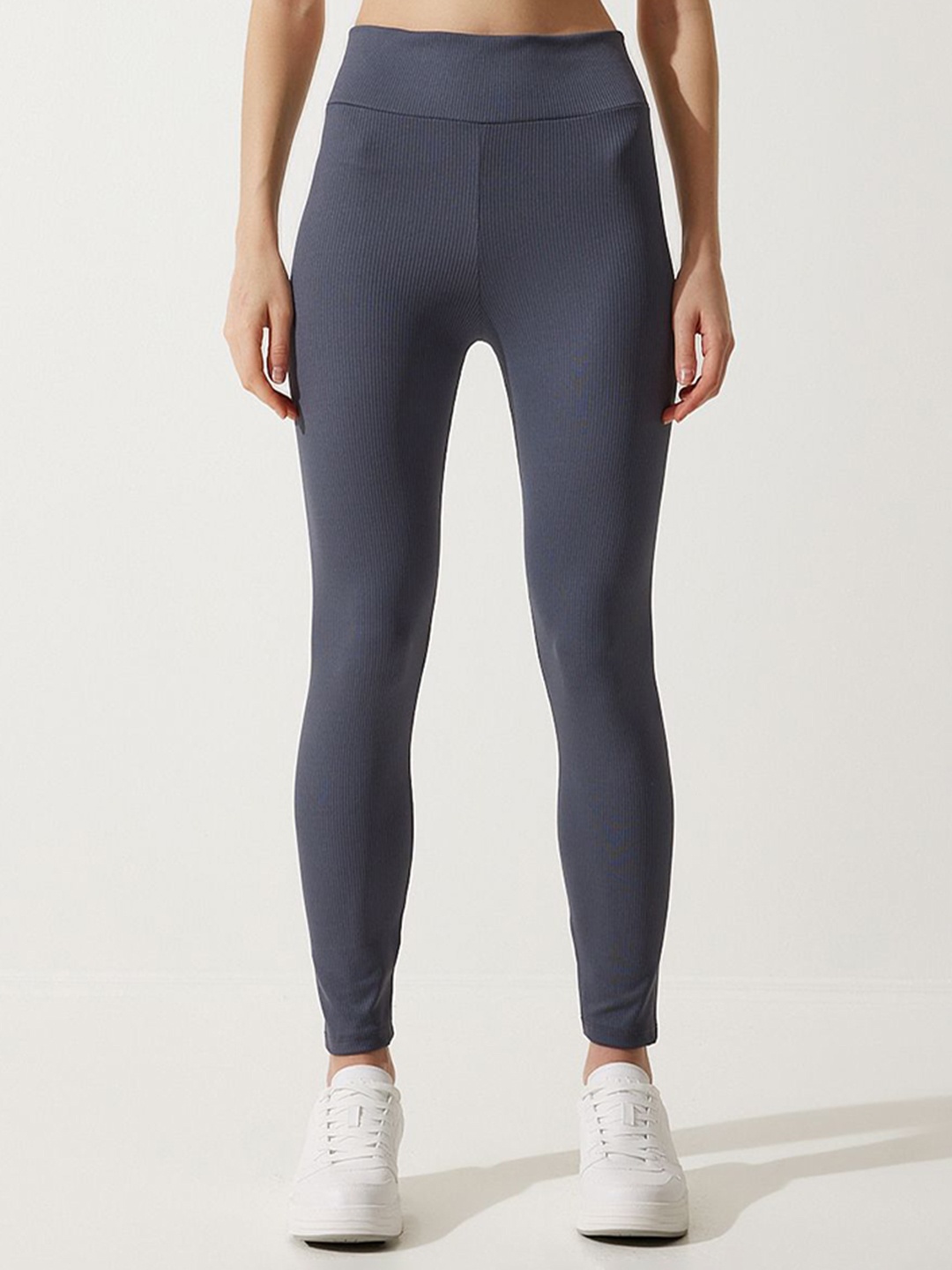 

Happiness istanbul High Rise Ankle Length Tights, Grey