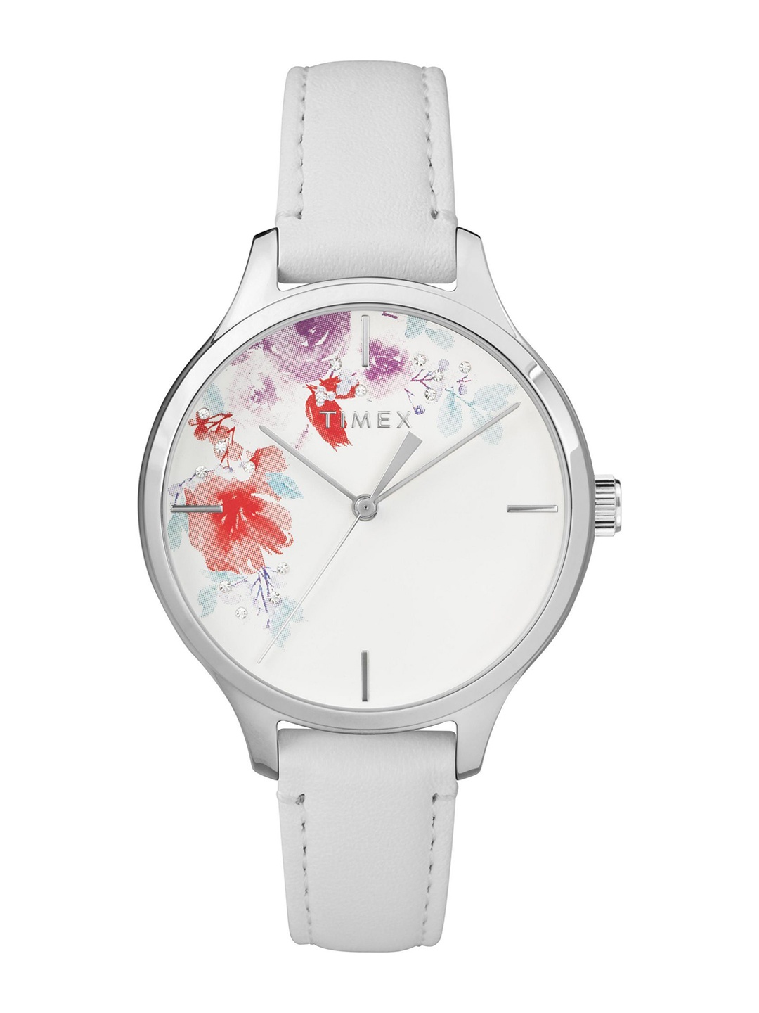 

Timex Women Brass Printed Dial & Leather Straps Analogue Watch TW2R66800UJ, White