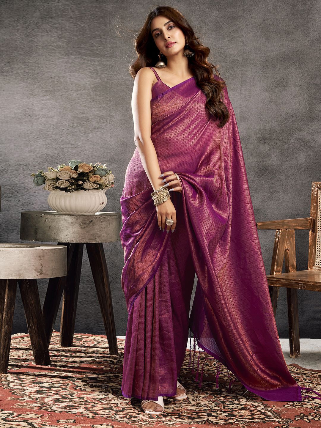 

Mitera Woven Design Pure Silk Banarasi Saree, Gold