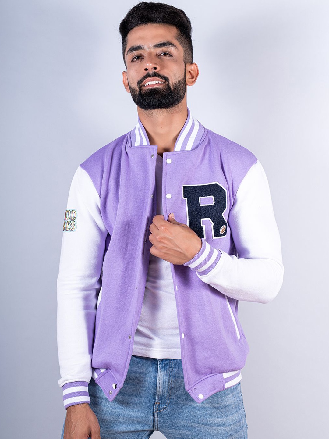 

Tistabene Men Varsity Jacket, Purple