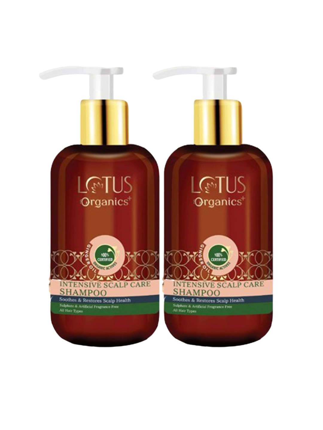 

Lotus Organics+ Set Of 2 Intensive Scalp Care Shampoo- 210 ml Each, Brown