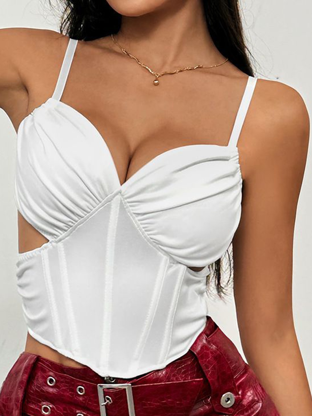 

StyleCast Sweetheart Neck Tube Crop Top, White