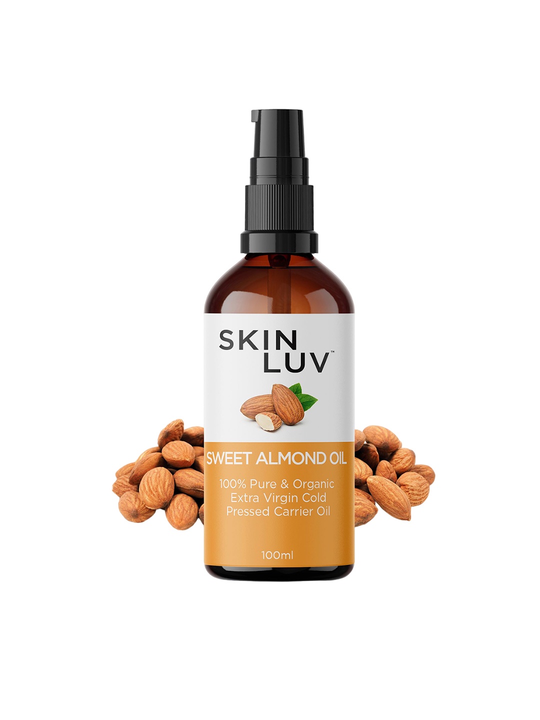 

SKINLUV 100% Pure Organic Cold Pressed Sweet Almond Oil 100ml, Nude