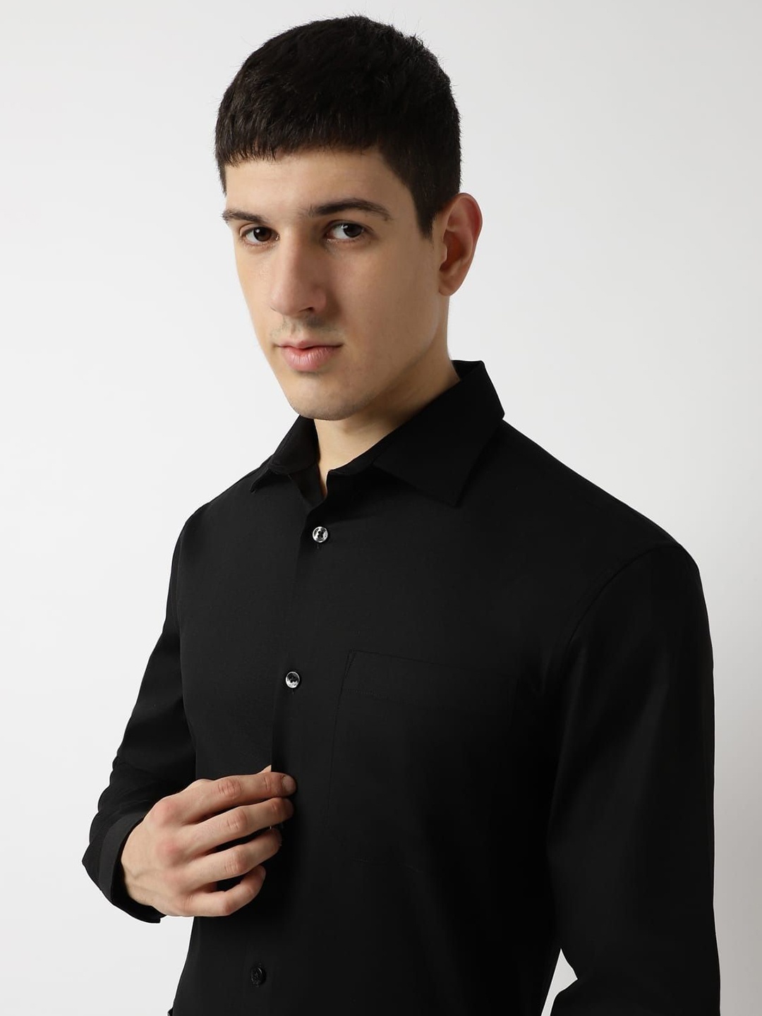 

Marks & Spencer Men Slim Fit Opaque Casual Shirt, Black