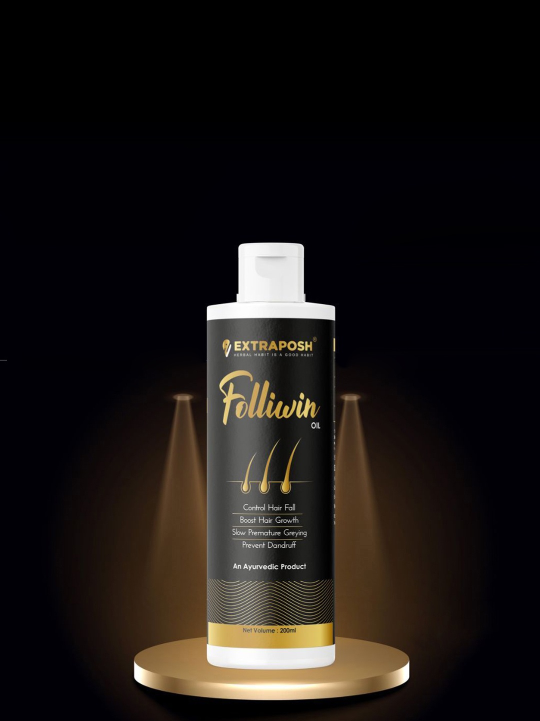 

Extraposh Folliwin Hair Oil With Brahmi & Amla - 200ml, Black