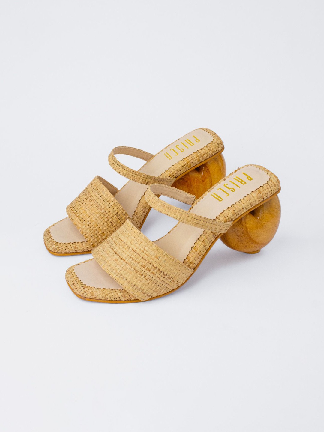 

House of Prisca Block Heel Sandals, Beige