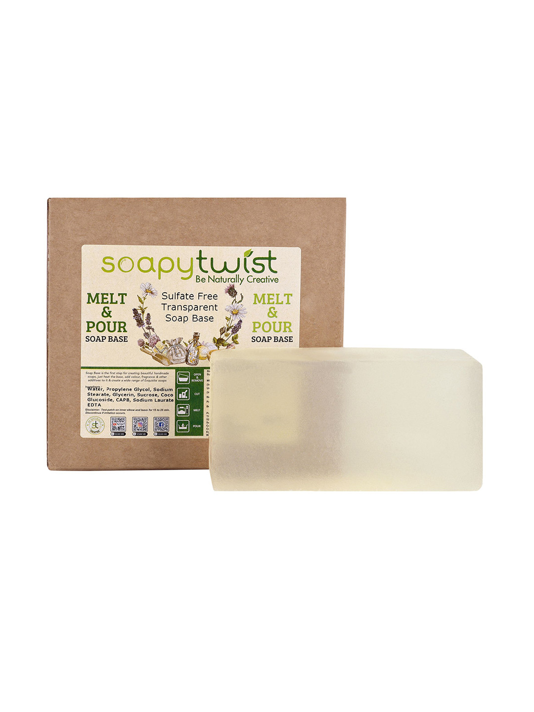 

Soapy Twist Be Naturally Creative Sulfate Free Transparent Melt & Pour Soap Base - 1 KG