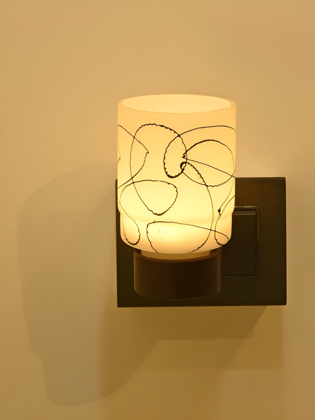 

Afast White & Brown Glass Contemporary Cylindrical Shaped Wall Lamp
