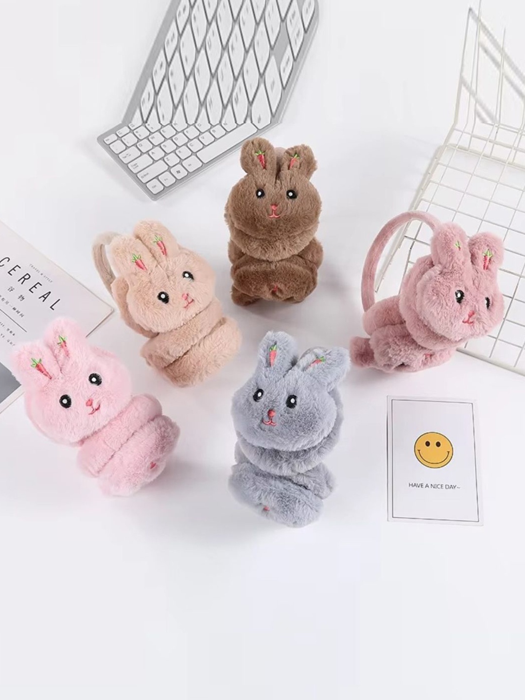 

Poftik Boys 5Pc Cute Rabbit Style Soft Earmuff, Pink