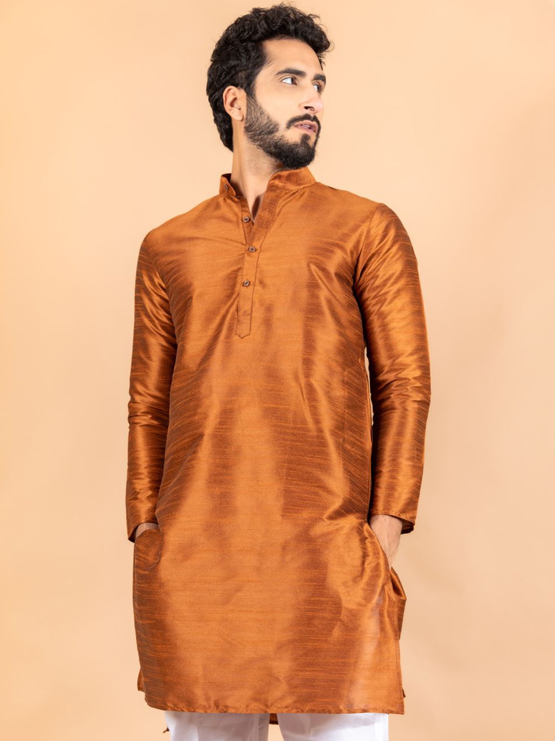 

Tistabene Mandarin Collar Straight Kurta, Orange