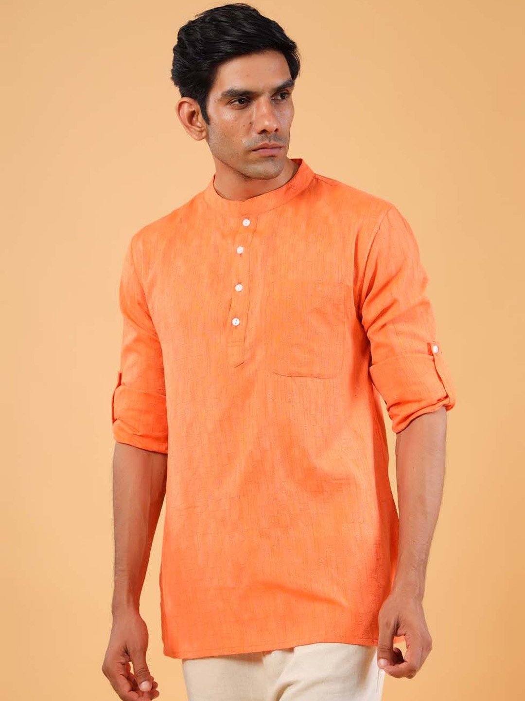 

Tistabene Mandarin Collar Straight Kurta, Orange