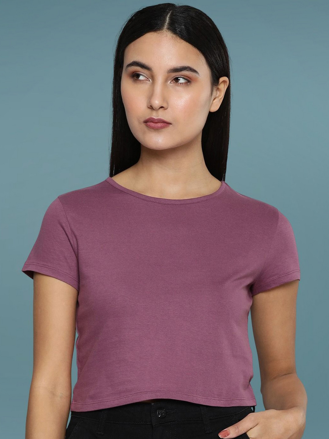 

DressBerry Women Slim Fit T-shirt, Magenta