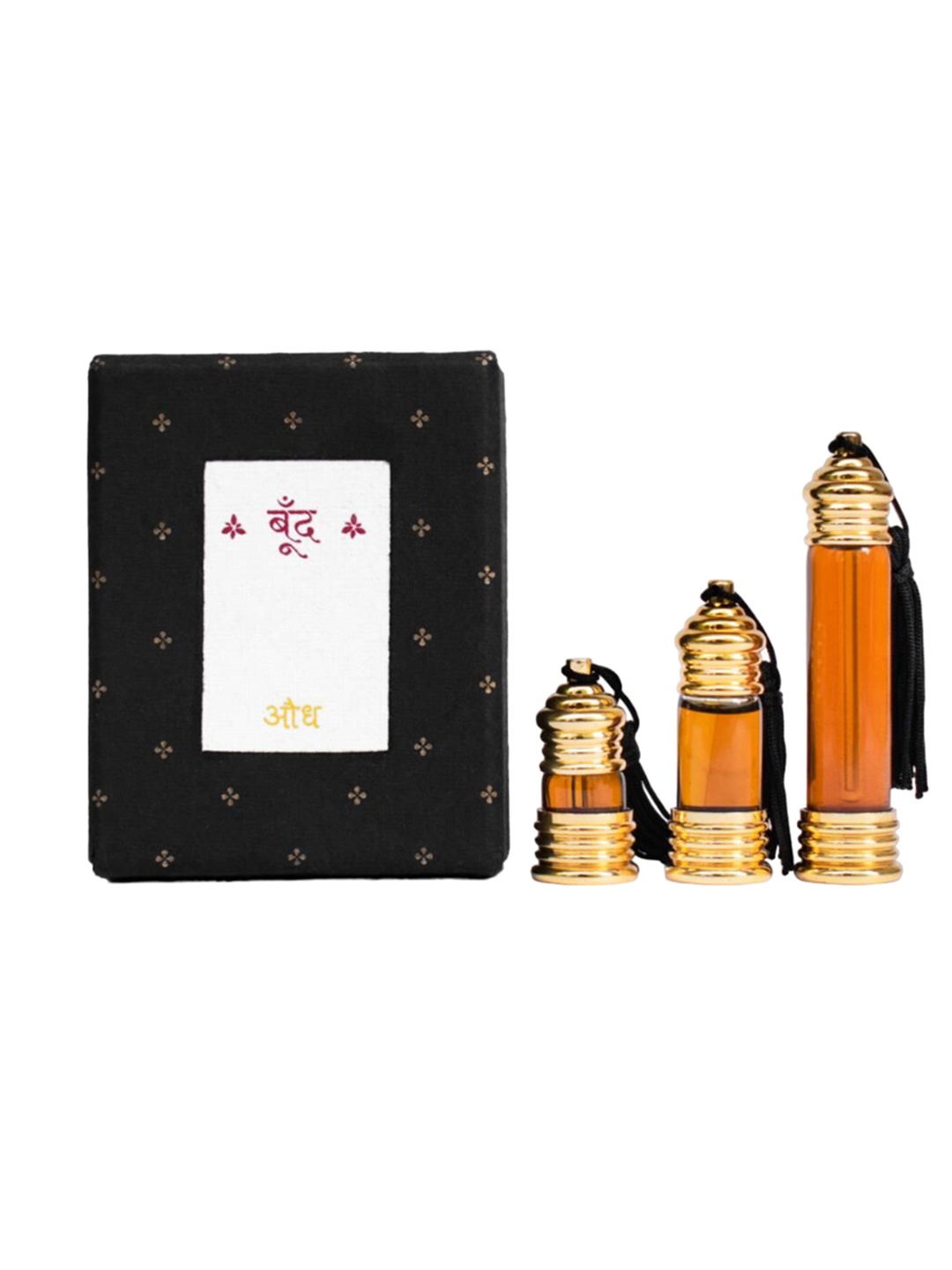 

Boond Fragrances Set Of 3 Audh Attar-3ml, 6ml, 12ml, Yellow