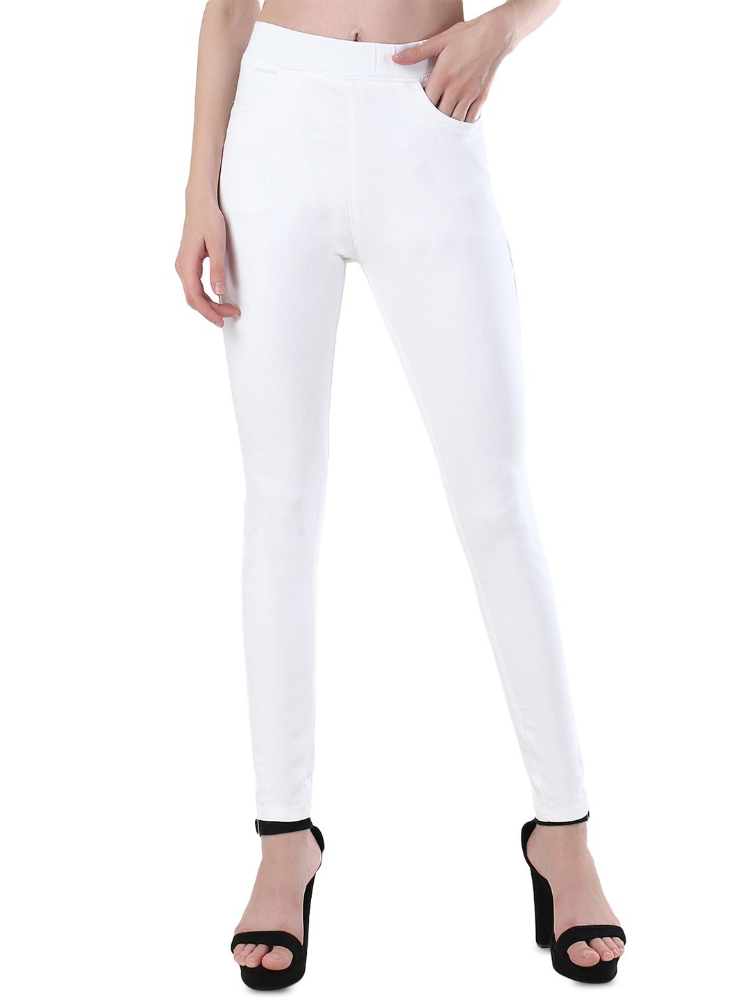 

3BUTTERFLIES Women Skinny Fit Woven, White