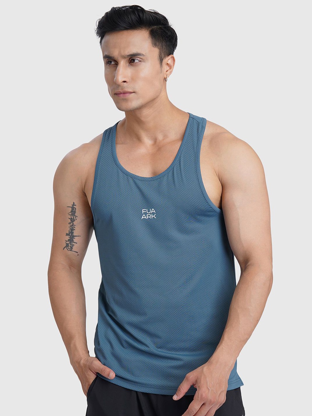 

FUAARK Printed Scoop Neck Innerwear Gym Vests Sprint-R_Tank-Airforce-S, Blue