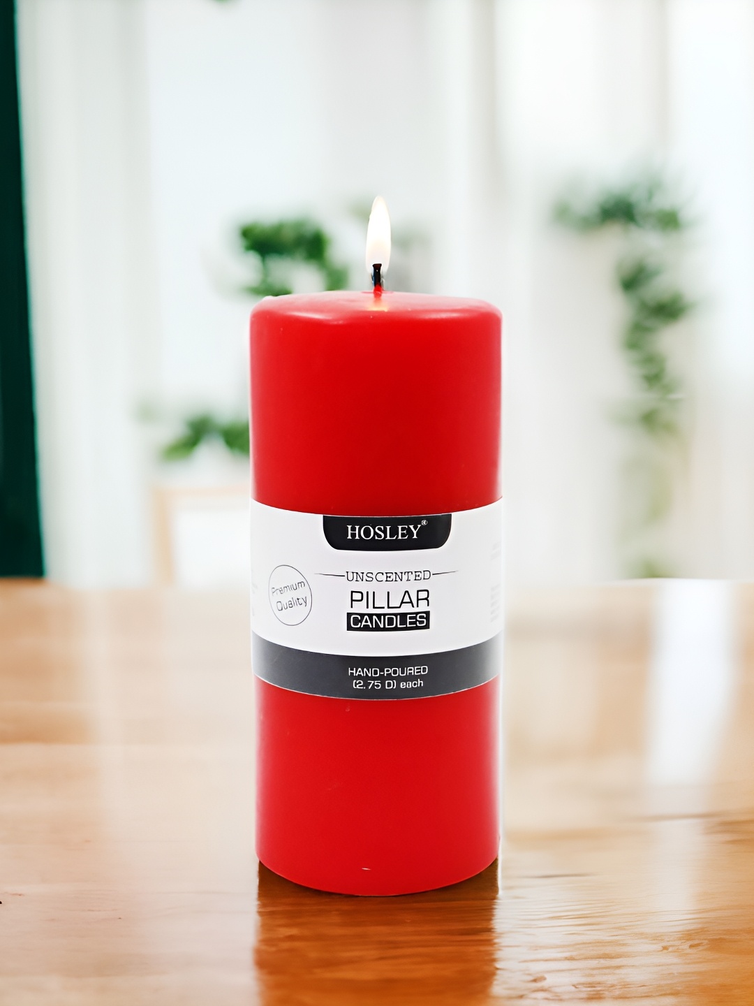 

HOSLEY Red Soy & Paraffin Pillar Candle