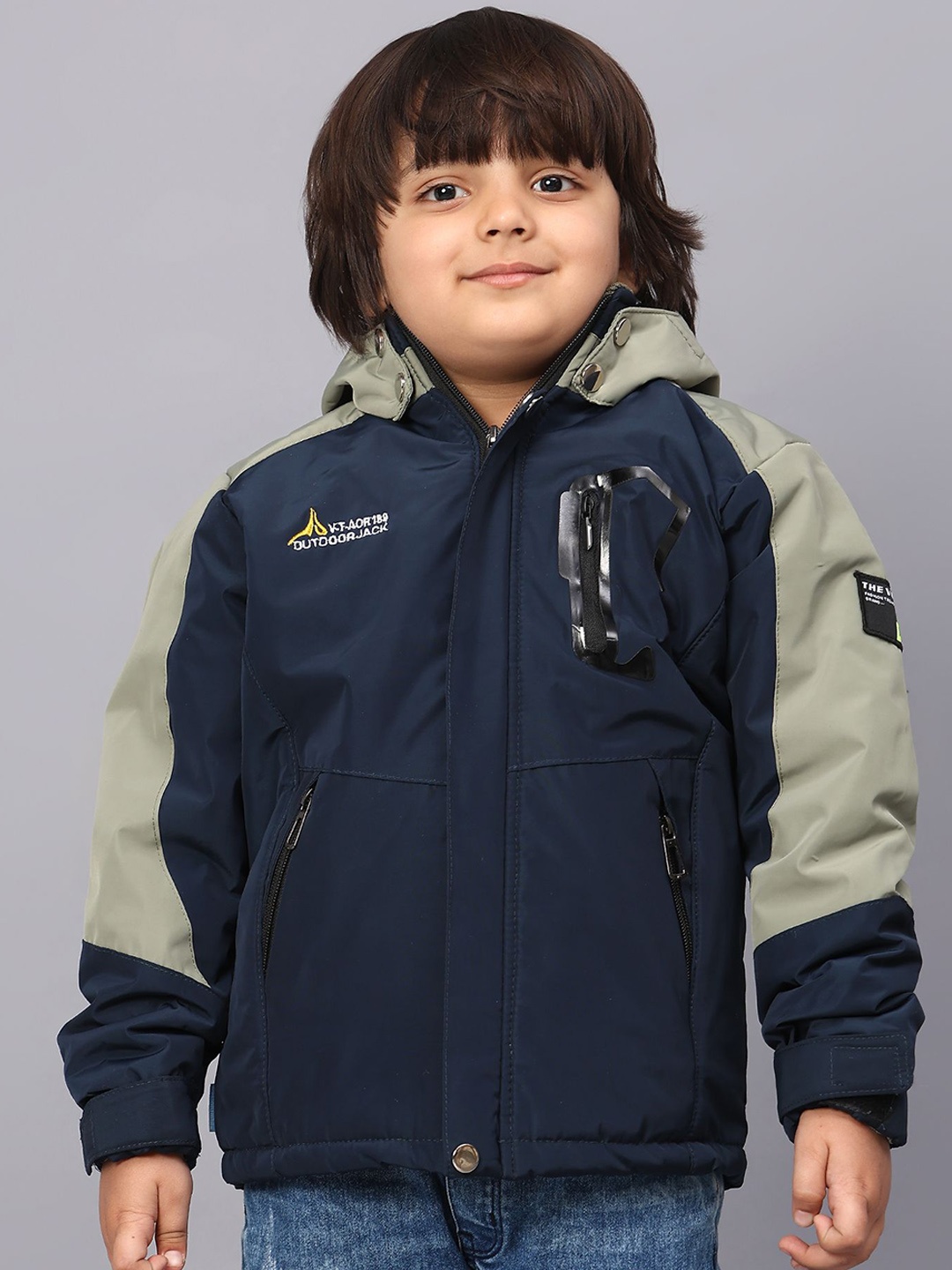 

SKY HEIGHTS Boys Polyester Padded Jacket with Embroidered, Blue