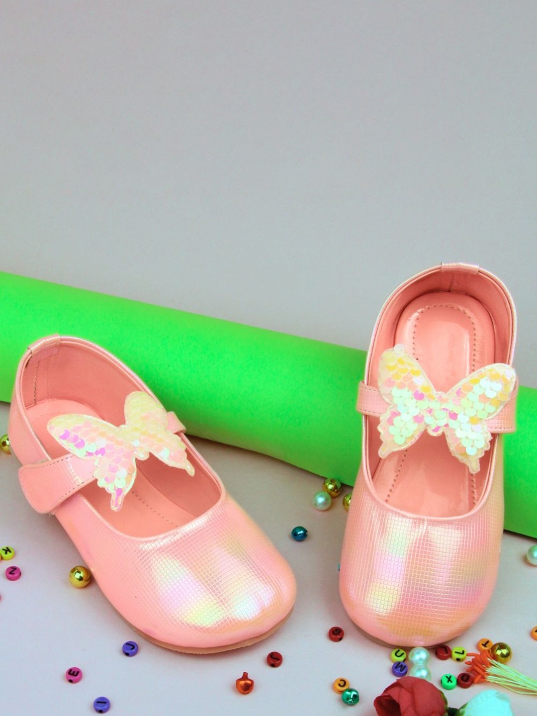 

NESKA MODA Girls Ballerinas with Bows Flats, Pink