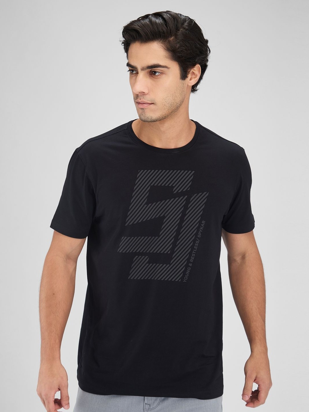 

SPYKAR Men Pockets Slim Fit T-shirt, Black