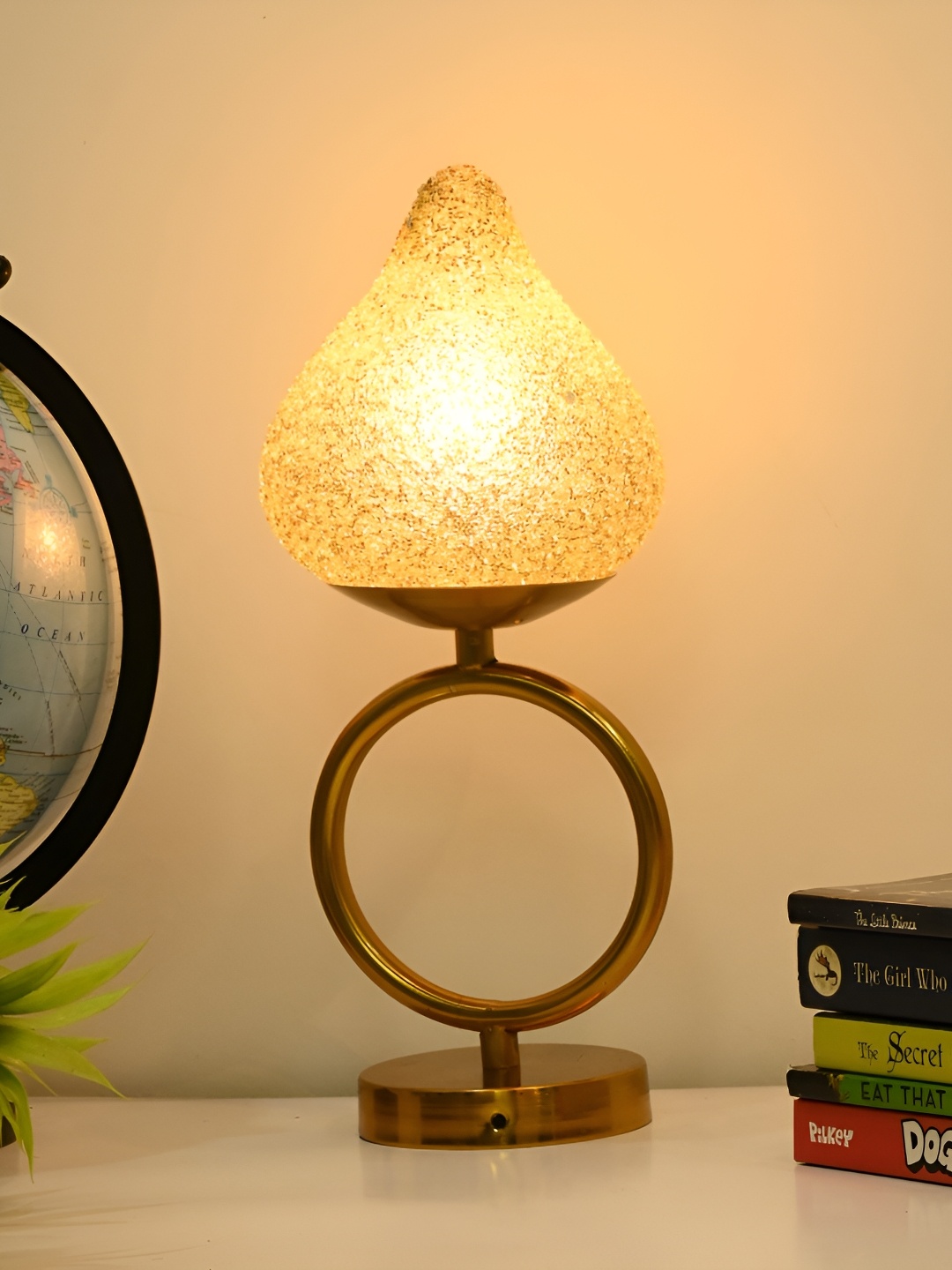 

Afast Green Glass Contemporary Table Lamp with Adjustable Cord