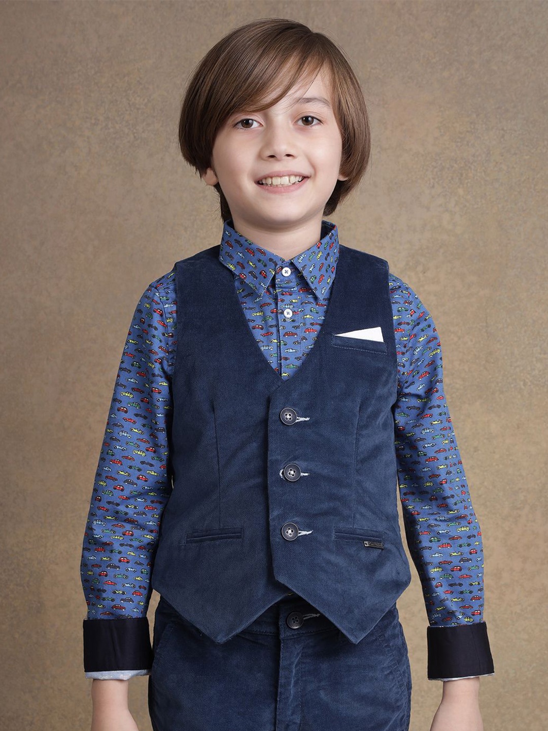 

One Friday Boys V-Neck Waistcoat, Blue