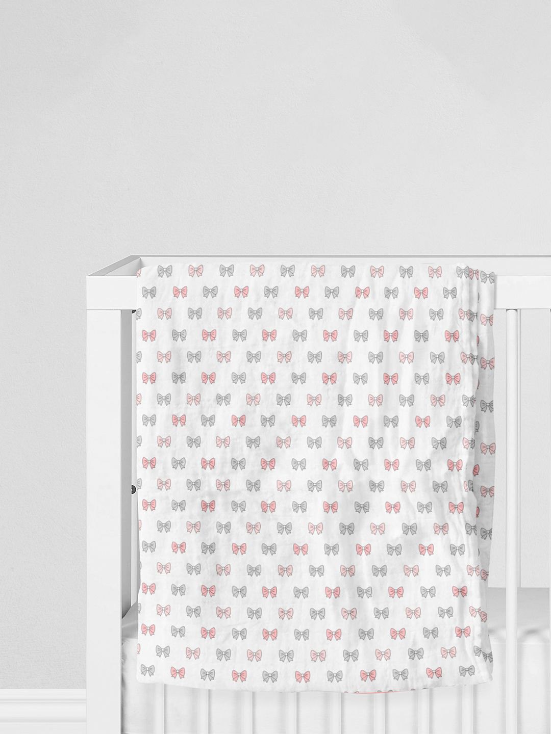 

The White Cradle Infants Bow Printed Organic Cotton Swaddle, Pink