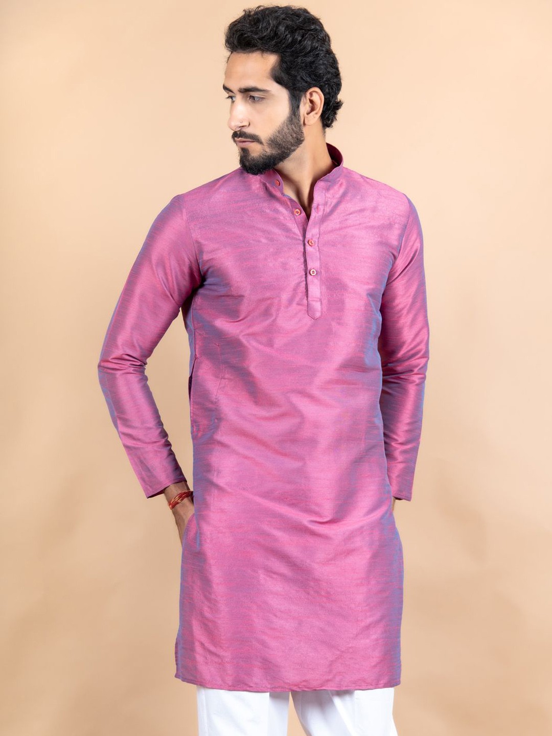 

Tistabene Mandarin Collar Straight Kurta, Purple
