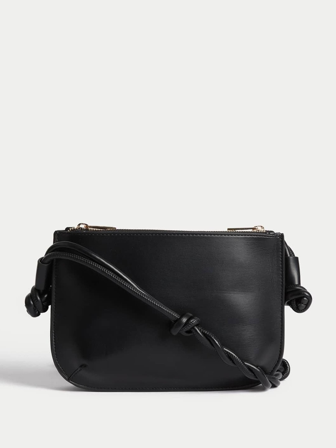 

Marks & Spencer PU Structured Satchel with Fringed, Black