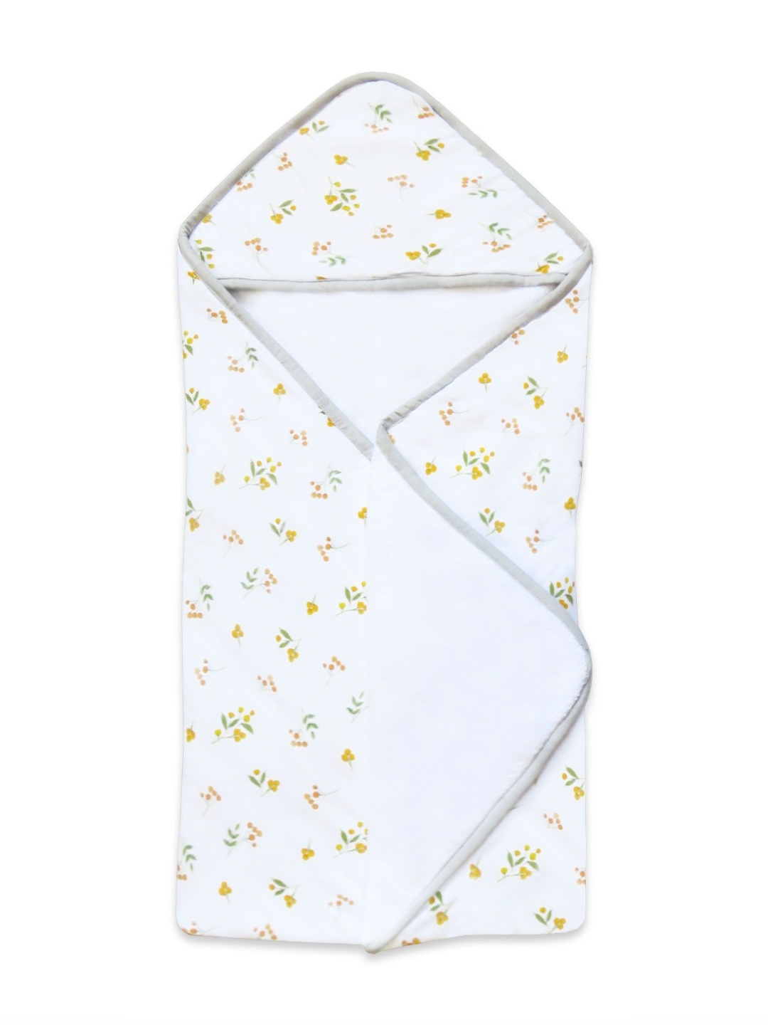 

Masilo White & Yellow Floral Printed Cotton 400 GSM Hooded Bath Towel