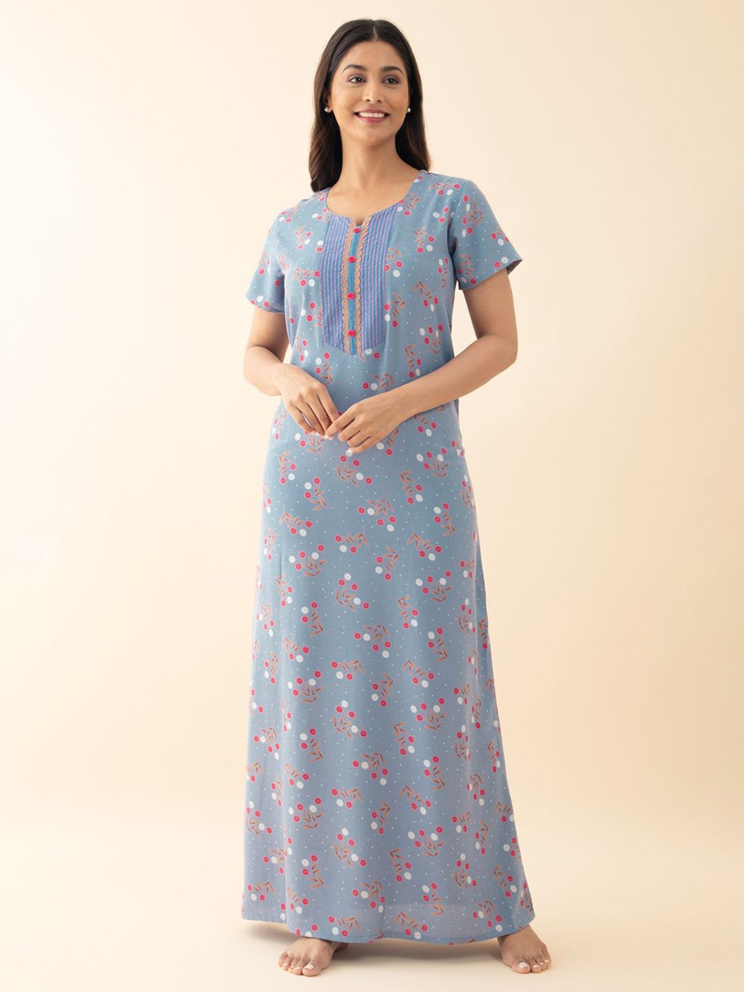 

Maybell Printed Maxi Nightdress, Lavender