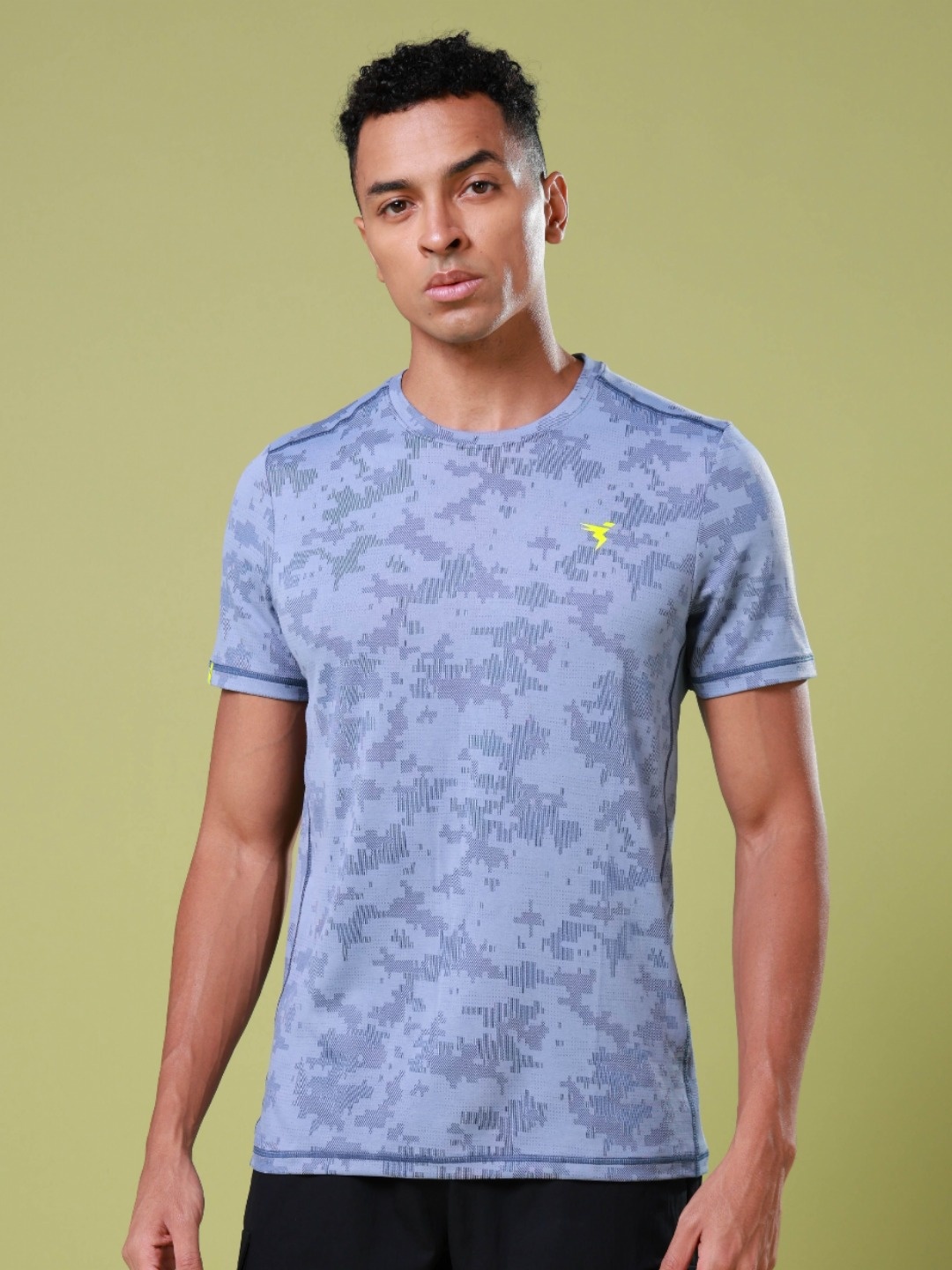 

Technosport Men Tropical UPF50 Slim Fit T-shirt, Blue