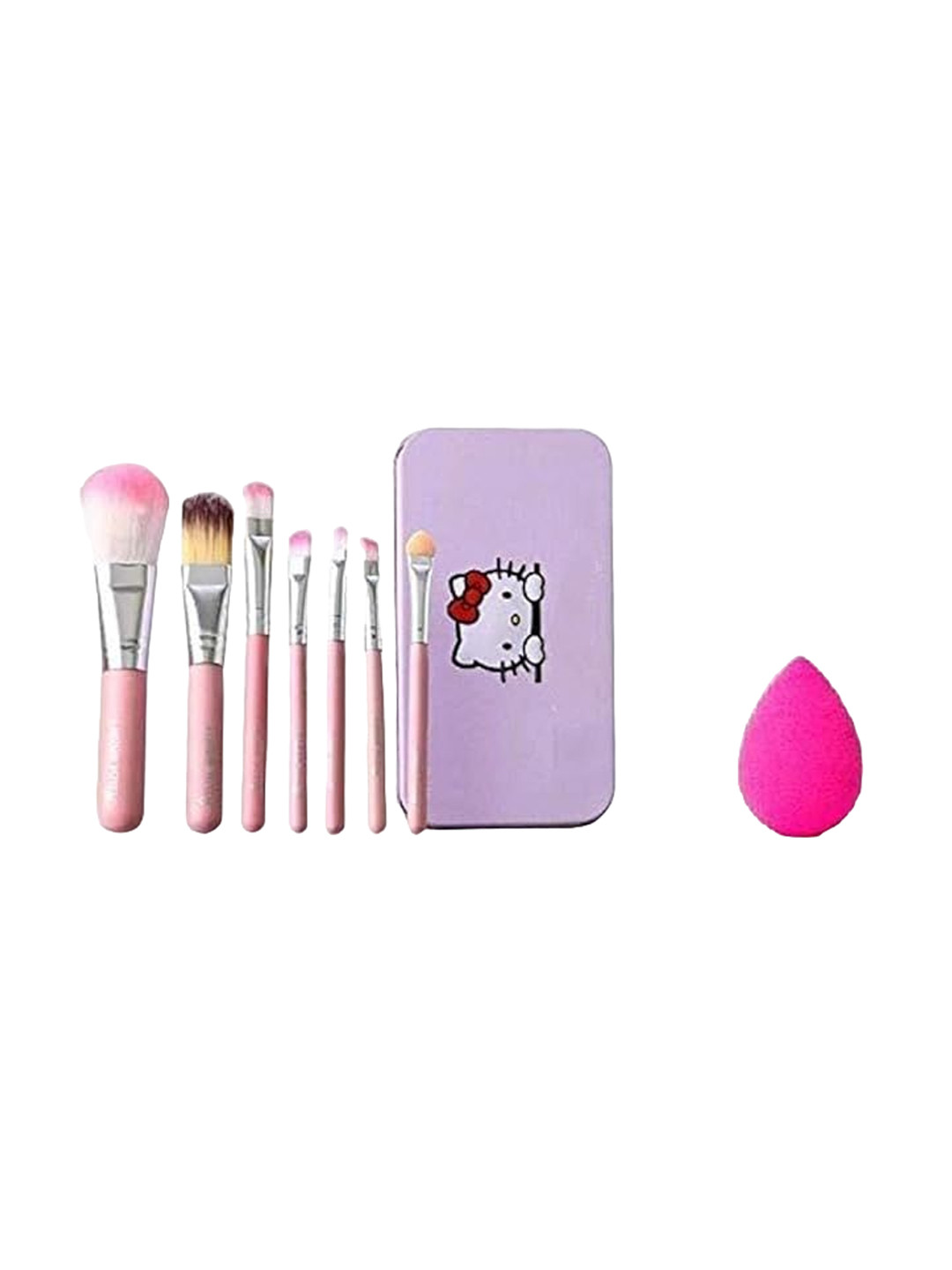 

YELGO Set Of 7 Makeup Brush Set With Beauty Blender, Pink