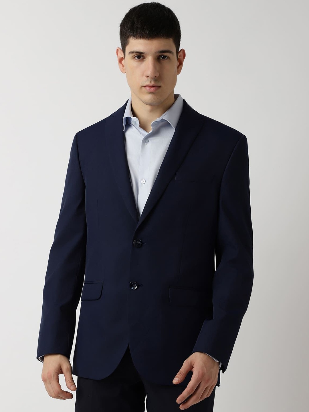 

Marks & Spencer Tailored Fit Peaked Lapel Formal Single-Breasted Blazer, Navy blue