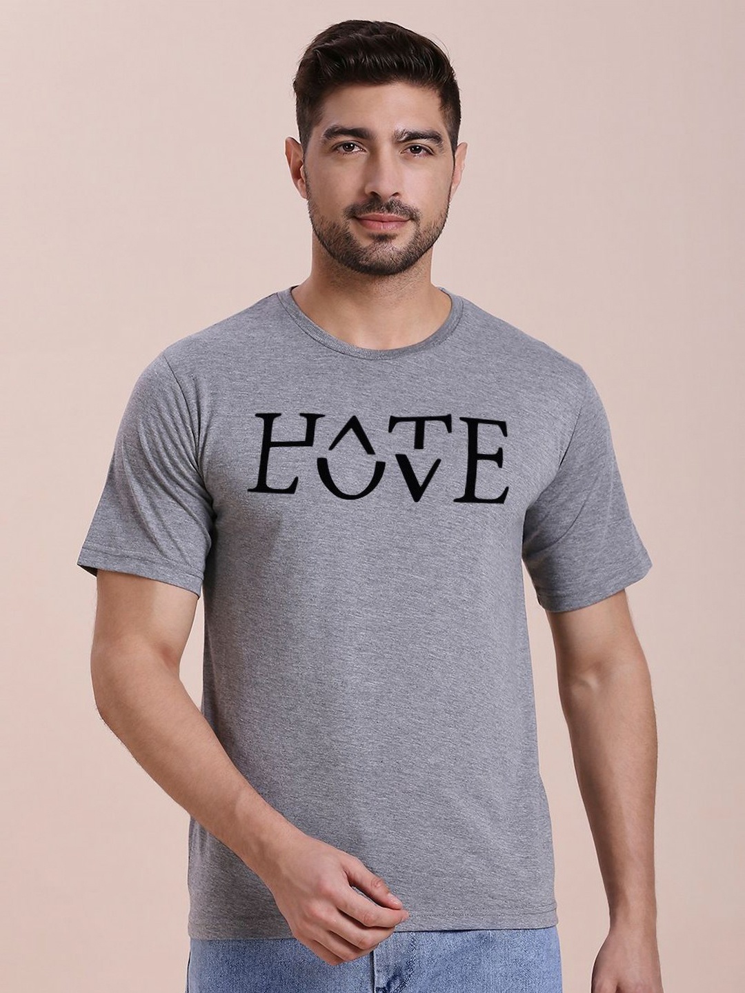 

MOD ECRU Unisex Printed Applique T-shirt, Grey