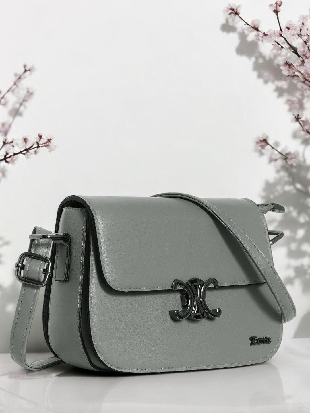 

Exotic PU Swagger Sling Bag, Grey