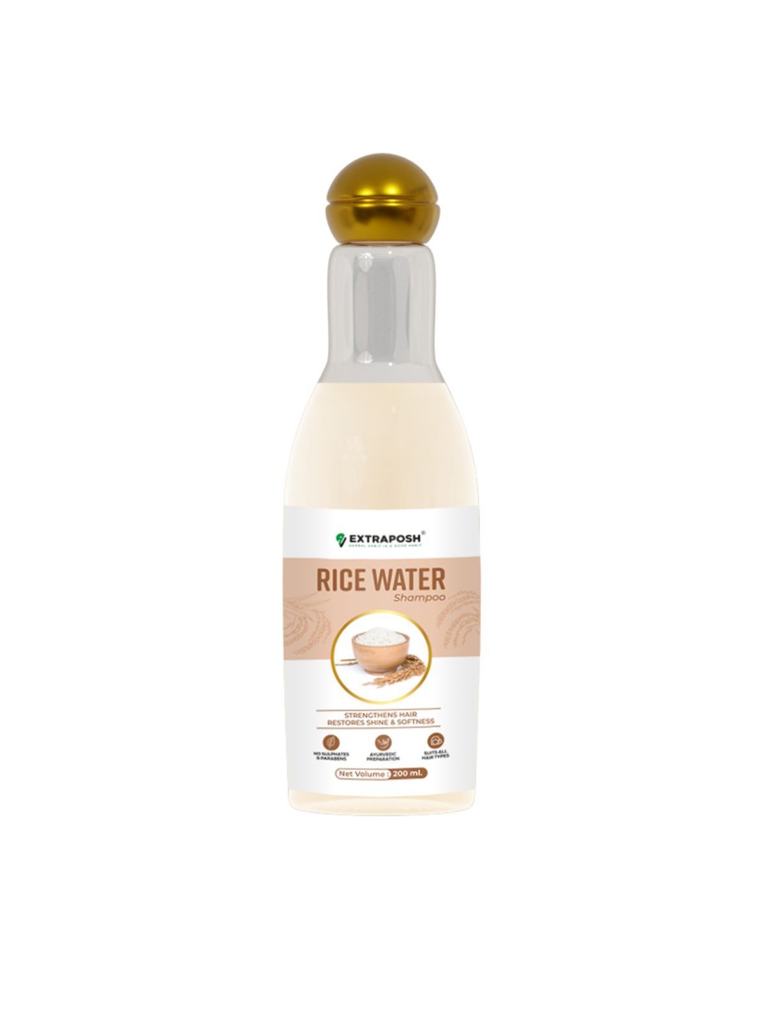 

Extraposh Rice Water Shampoo With Almond & Olive Oil - 200ml, White