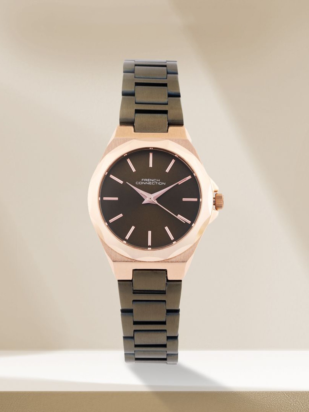 

French Connection Women Dial & Stainless Steel Bracelet Style Straps Analogue Watch FCH11OM, Olive